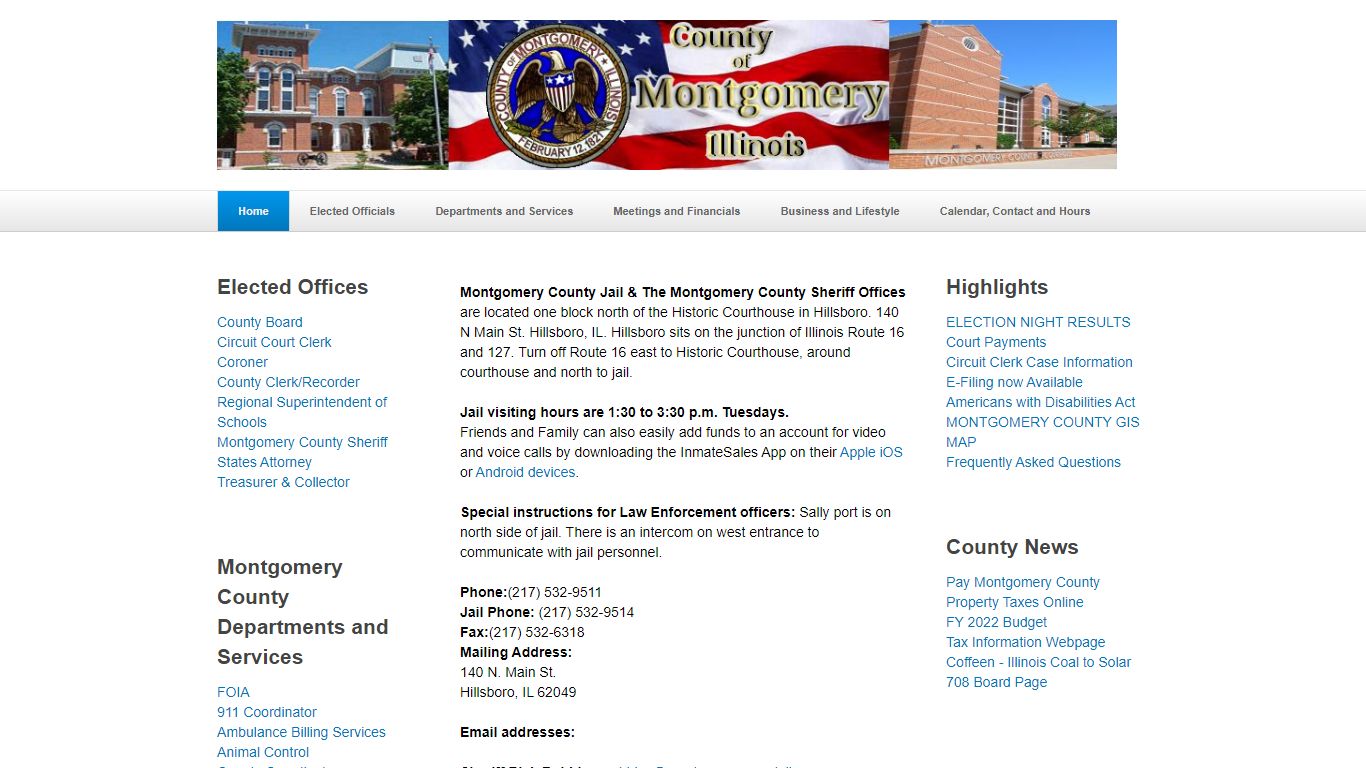Sheriff & Jail Contact Information - Montgomery Co